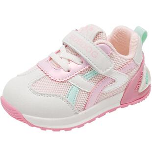 巴布豆童鞋女童鞋子2026新款春款女宝网面透气运动鞋女儿童学步鞋