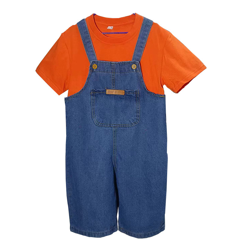 儿童牛仔背带裤演出服套装糖果色幼儿园学生男女合唱服舞蹈表演服