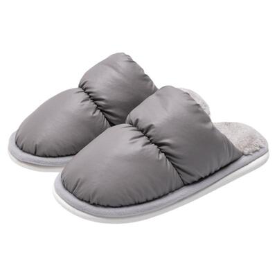 羽绒布拖鞋男士冬季防水棉拖鞋