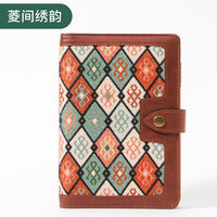 A6 Embroidery Artistic Niche Notebook, high appearance level, retro fabric notebook, blank diary, planner, stamped notebook thumbnail 3
