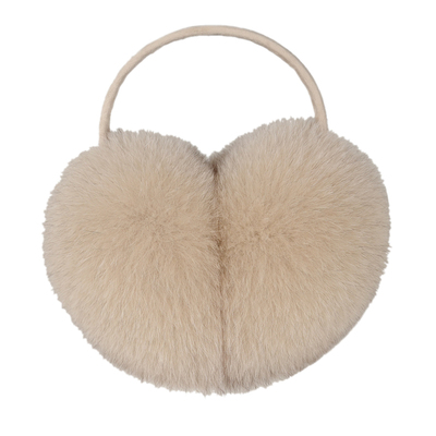 可爱奶油色超大狐狸毛耳捂可伸缩加厚保暖耳罩秋冬女毛绒耳套耳暖