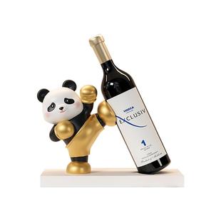 熊猫红酒架摆件轻奢高档家居客厅玄关餐边柜电视柜酒柜酒托装饰品