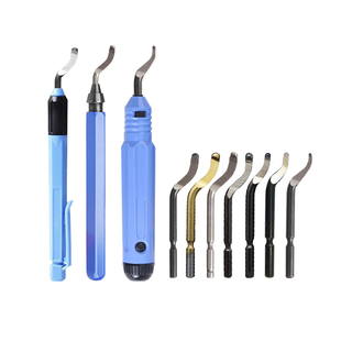 不锈钢去毛刺修边倒角器手动内孔刮刀金属五金工具刀片刀柄套装