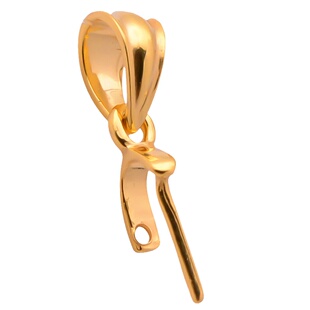 18k金瓜子扣加厚版斜孔吊坠扣翡翠佛公观音白金黄金玉器扣头配件