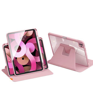 适用ipad保护套air7平板保护壳旋转支架9代10.2pro11英寸亚克力防弯带笔槽11代air3mini67全包ipad外壳