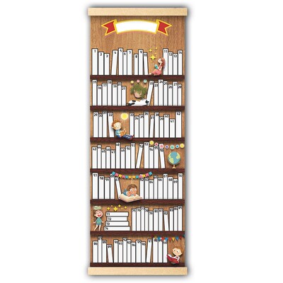 儿童阅读打卡小书架阅读墙贴