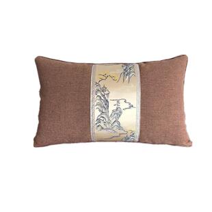 新中式实木沙发椅腰靠古典圈腰靠枕中国风红木家具护腰靠床头腰枕