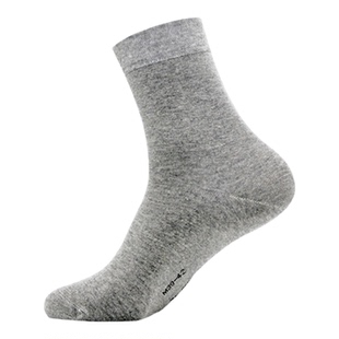 25年欧美新男女接地防臭银纤维导电中筒四季款灰色吸汗运动透气袜