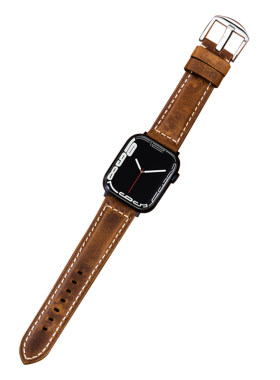 适用iwatch手表复古真皮表带