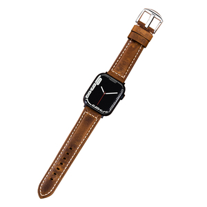 适用iwatch手表复古真皮表带