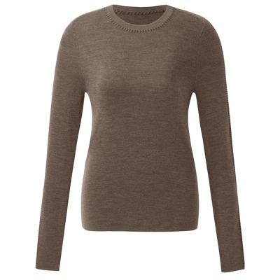 可机洗羊毛歌莉娅圆领修身上衣女