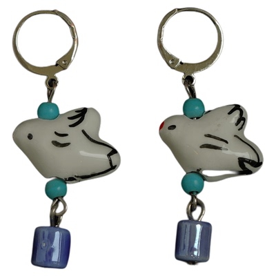 Vintage古着Blerandwhite耳环