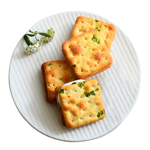 兔姨家台湾手工古早香葱牛轧夹心饼干独立包装网红休闲零食190克