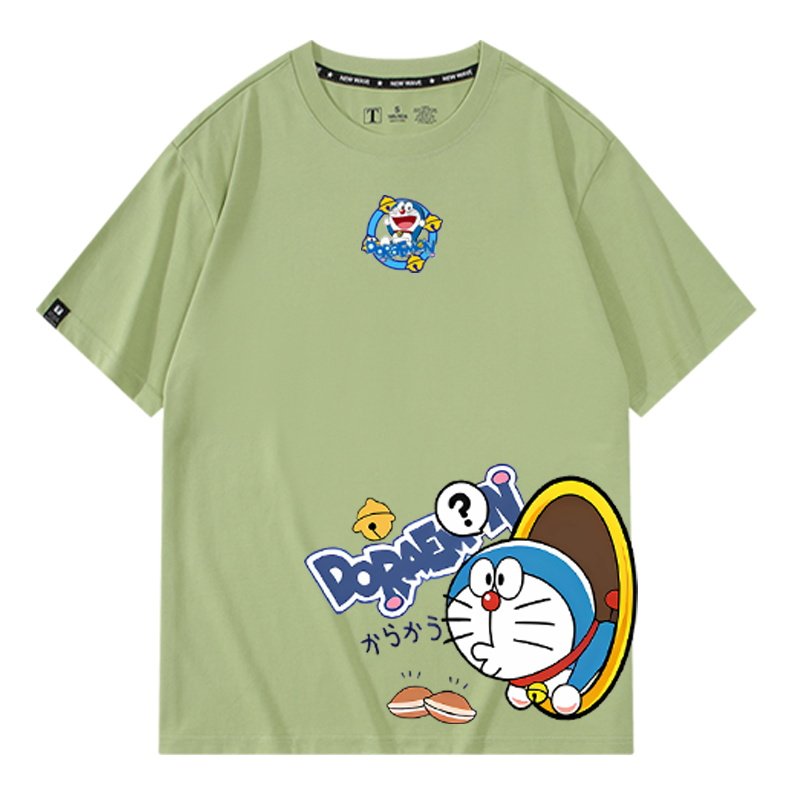蓝胖子短袖纯棉情侣小众机器猫