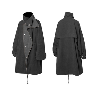 RELABEL空间关系（暗空间）进口澳洲羊毛双门襟暗扣四袋风衣大衣