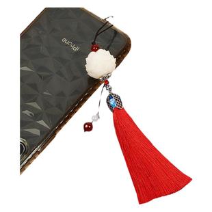 菩提莲花流苏手机链挂件压襟古风文艺穗子汉服宫铃手工吊饰旗袍