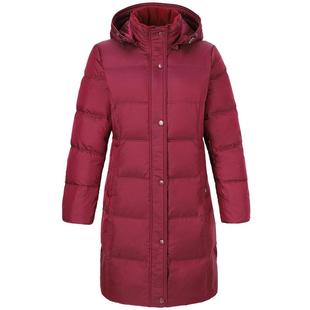 寒布仕中长款女士羽绒服加厚白鹅绒中年简约大码冬季保暖外套1835