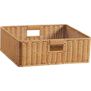 仿藤编客厅电视柜抽屉式开放格子架茶几整理储物篮柜子摆放编织筐