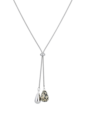 水滴吊坠抽拉可调节钛钢项链女款