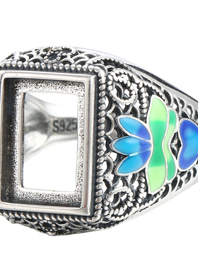 925银掐丝珐琅戒指空托