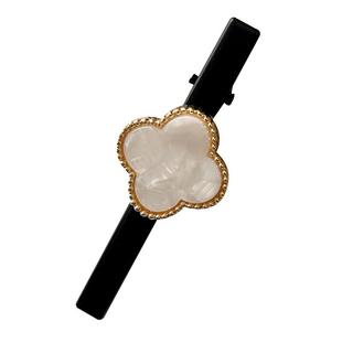 四叶草鸭嘴夹前额刘海一字侧边夹碎发夹子头饰头发卡子女成人长款