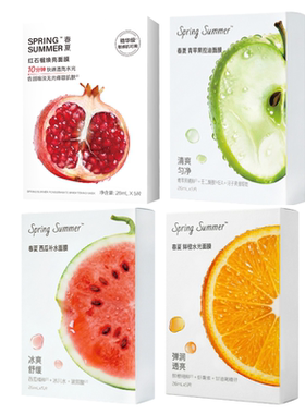 【买1送超1量】春夏水果面膜套组保湿锁水舒缓抗皱焕亮敏肌4盒