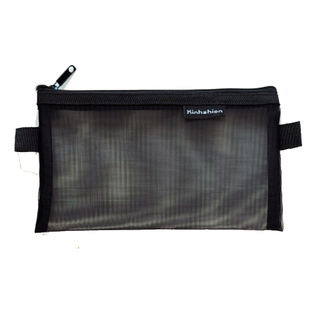 极简无印风纱网透明笔袋 日系简约ins大容量学生考试文具袋男女