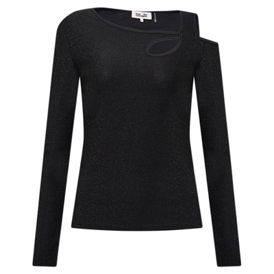 DVF金属黑优雅修身上衣