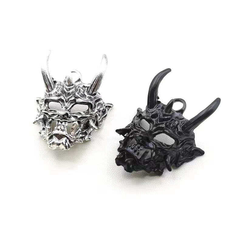 奶茶店同款小黄鸭鬼怪面具魔鬼头合金小黄鸭子配件摆件