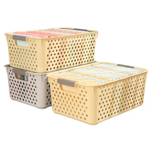 衣柜收纳筐衣服裤子袜子整理箱厨房宿舍桌面塑料储物盒衣服收纳箱