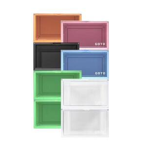 GOTO鞋盒马卡龙侧开收鞋包包手办展示柜防尘整理可叠加收纳神器