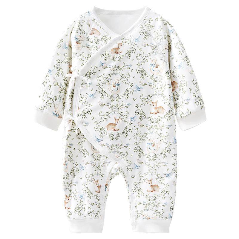 欧孕新生婴儿衣服秋冬季加厚棉服宝宝连体衣蝴蝶衣小月龄外出爬服