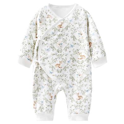 新生儿衣服0-6月偏襟纯棉蝴蝶衣
