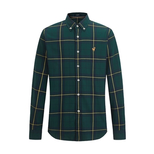 【抗菌】LONDA伦德马秋冬男士长袖衬衫商务修身磨毛保暖衬衣男装