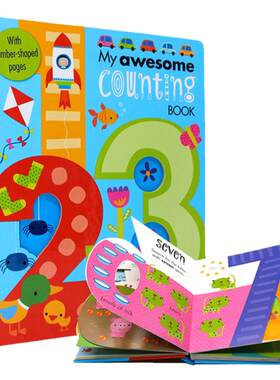 微瑕疵 进口英文原版正版 儿童启蒙书My Awesome Counting Book1-20我的尖叫数字书My AwesomeAlphabetBook字母书同系列创意异型书