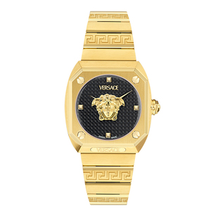 【12期免息】VERSACE范思哲25年新款瑞士黑金个性女表精钢手表