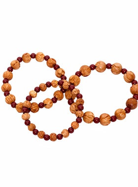 桃木莲花手链朱砂转运珠手串男女