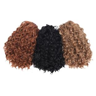 假发马尾短款deep curly慵懒卷拉美卷时尚抽绳发苞蓬松高马尾造型