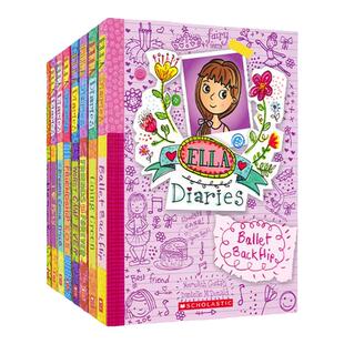 英文原版 Scholastic Ella Diaries 艾拉日记8册 漫画插图 儿童英语故事桥梁书 校园成长 课外读物