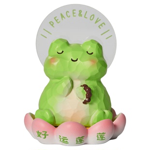 「无聊了向蛙蛙许个愿叭」好运莲莲办公室桌面摆件创意无聊礼物