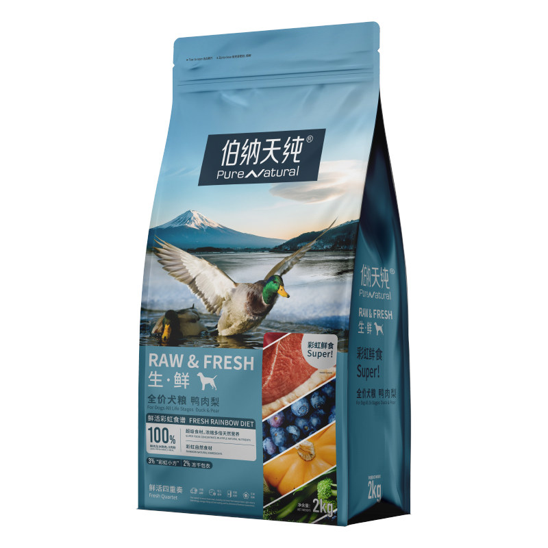 伯纳天纯狗粮生鲜super冻干鸭肉梨去泰迪熊成犬幼犬泪痕专用犬粮