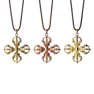 铜师傅《十字金刚杵(小号)》紫铜黄铜吊坠 家居工艺品挂件