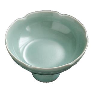 汝山明汝瓷莲瓣高足盘茶果盘汝窑茶点盘茶席瓜果盘家用禅意餐具盘