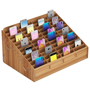 桌面学生班级手机收纳多格管理盒子办公会议存放架钢化膜壳整理盒