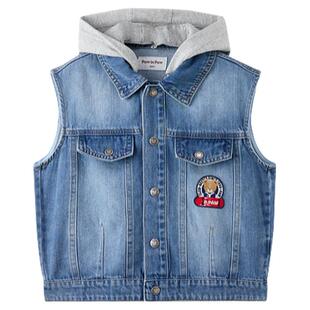 【全棉】PawinPaw卡通小熊童装26年春夏季新款男童牛仔连帽马甲