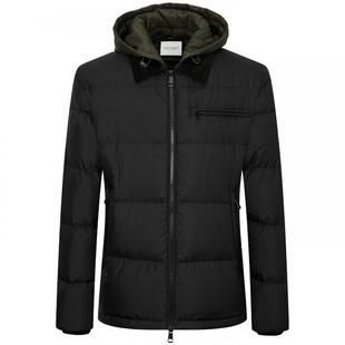 【商场同款】报喜鸟25冬季新款男士商务休闲保暖白鹅绒羽绒服黑色