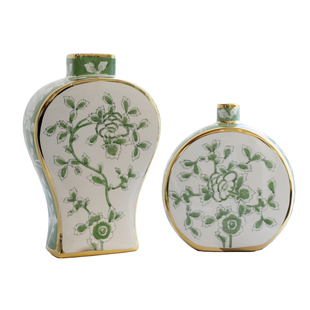 芙菡居品东方牡丹水绿窑变珍品纯手绘陶瓷花瓶家居客厅青花瓷摆件