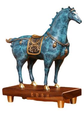 铜一家 新中式唐马摆件树脂彩绘工艺品马到成功十二生肖马家居办