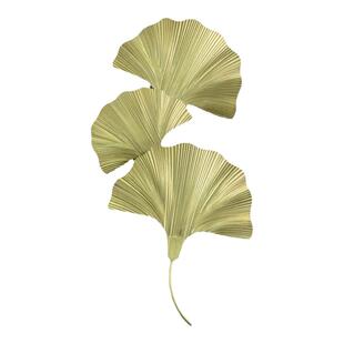 轻奢银杏叶子装饰复古金银箔壁灯美式客厅房间过道楼梯扇形床头灯