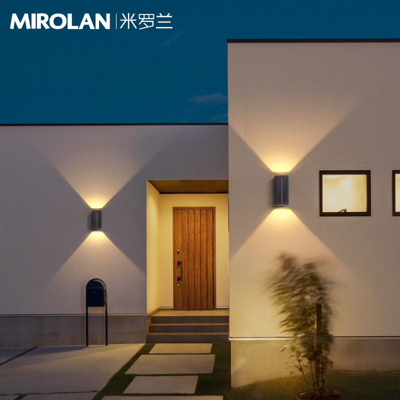 户外壁灯防水太阳能庭院墙壁灯别墅围墙大门灯室外阳台露台洗墙灯